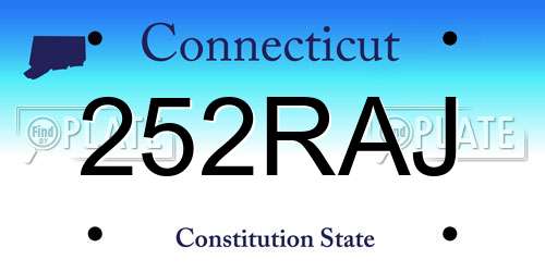 252RAJ Connecticut License Plate