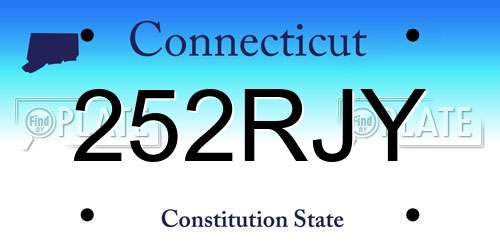 252RJY Connecticut License Plate