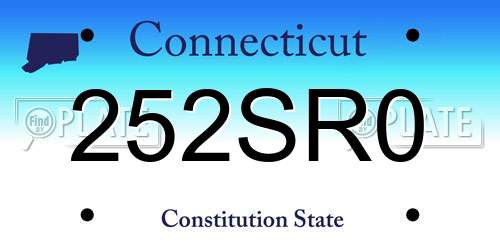 252SR0 Connecticut License Plate