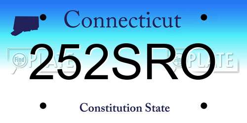 252SRO Connecticut License Plate