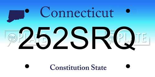 252SRQ Connecticut License Plate