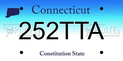 252TTA Connecticut License Plate