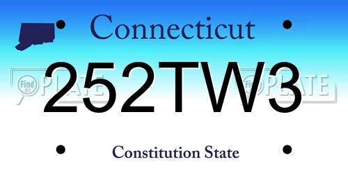 252TW3 Connecticut License Plate