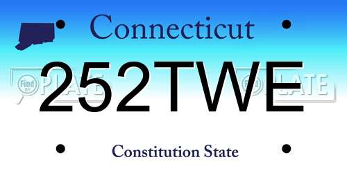 252TWE Connecticut License Plate