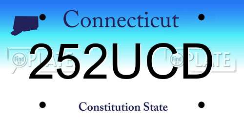 252UCD Connecticut License Plate