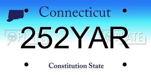 252YAR Connecticut License Plate