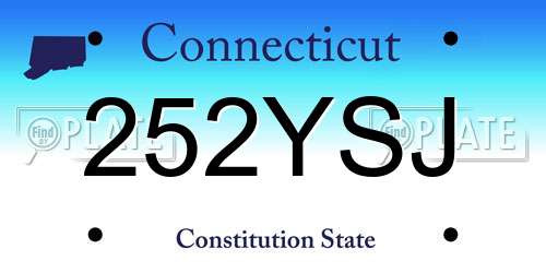 252YSJ Connecticut License Plate