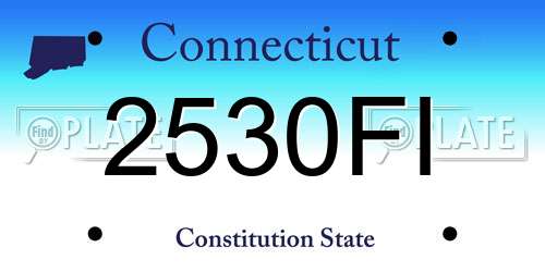 2530FI Connecticut License Plate