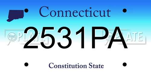 2531PA Connecticut License Plate