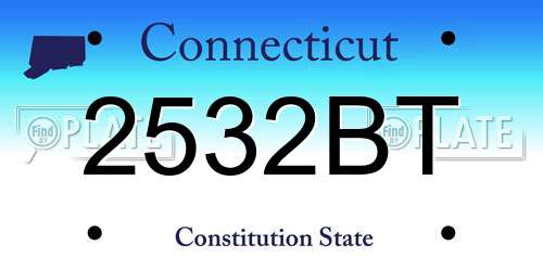2532BT Connecticut License Plate