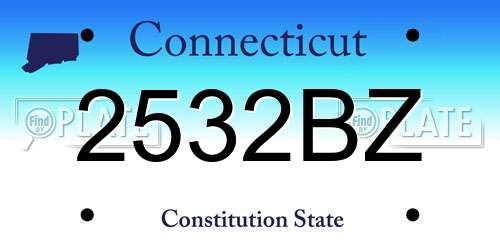 2532BZ Connecticut License Plate