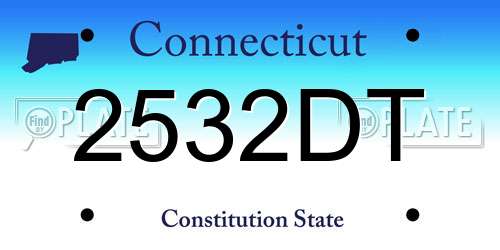 2532DT Connecticut License Plate
