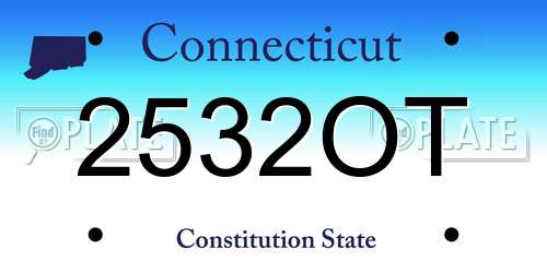 2532OT Connecticut License Plate