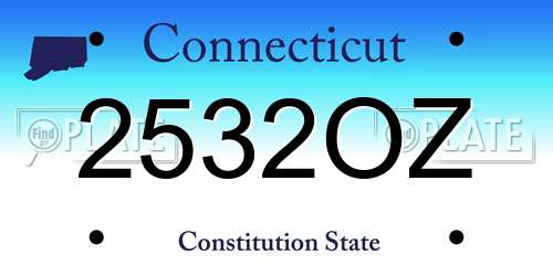2532OZ Connecticut License Plate