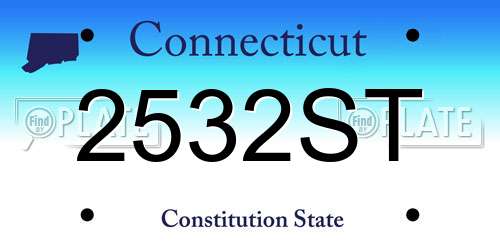 2532ST Connecticut License Plate