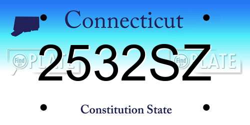 2532SZ Connecticut License Plate