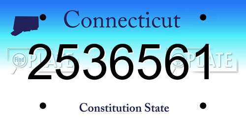 2536561 Connecticut License Plate