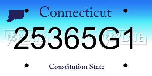 25365G1 Connecticut License Plate