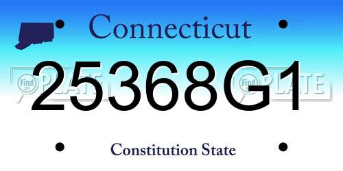 25368G1 Connecticut License Plate