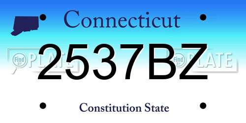 2537BZ Connecticut License Plate