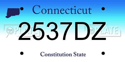 2537DZ Connecticut License Plate