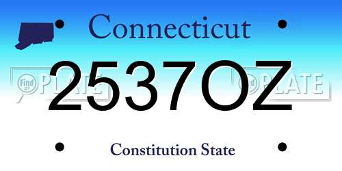 2537OZ Connecticut License Plate
