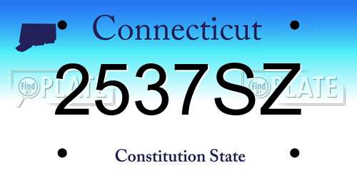 2537SZ Connecticut License Plate