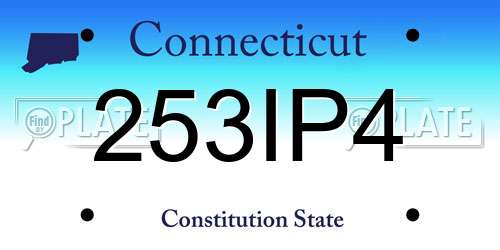 253IP4 Connecticut License Plate