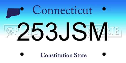 253JSM Connecticut License Plate