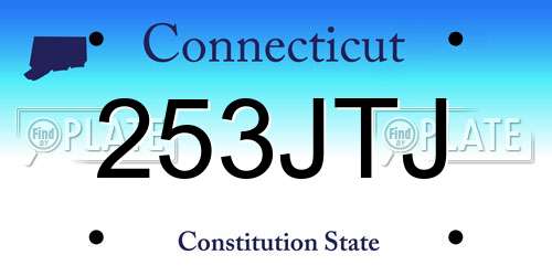 253JTJ Connecticut License Plate