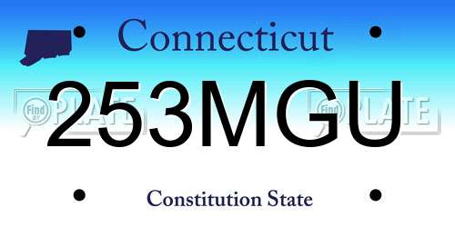 253MGU Connecticut License Plate