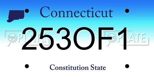 253OF1 Connecticut License Plate