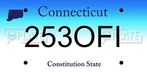 253OFI Connecticut License Plate