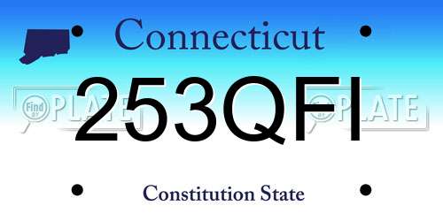253QFI Connecticut License Plate