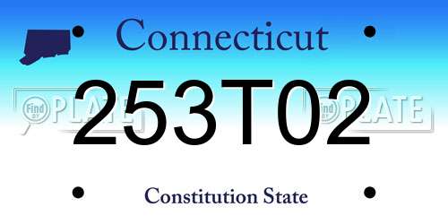 253T02 Connecticut License Plate