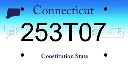 253T07 Connecticut License Plate