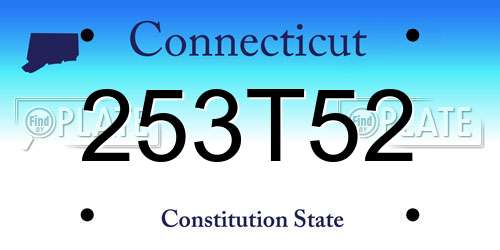 253T52 Connecticut License Plate