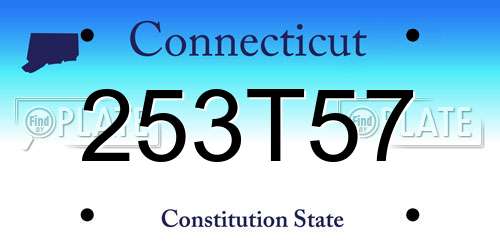 253T57 Connecticut License Plate