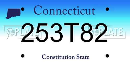 253T82 Connecticut License Plate