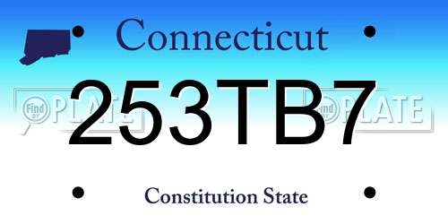 253TB7 Connecticut License Plate