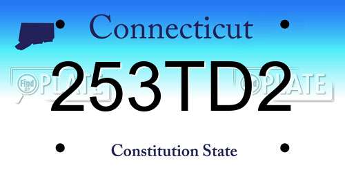 253TD2 Connecticut License Plate