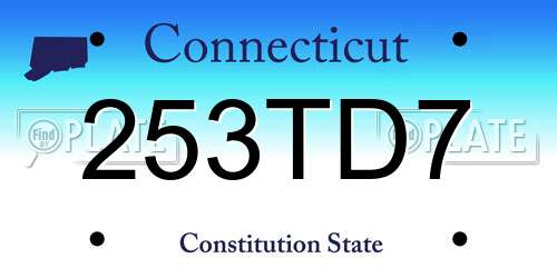 253TD7 Connecticut License Plate