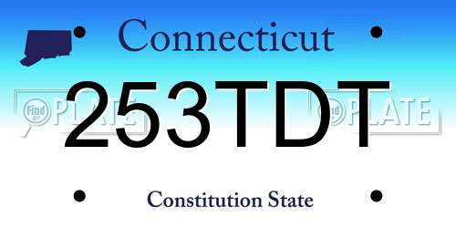 253TDT Connecticut License Plate