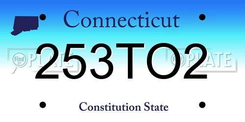 253TO2 Connecticut License Plate