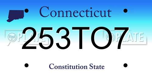 253TO7 Connecticut License Plate