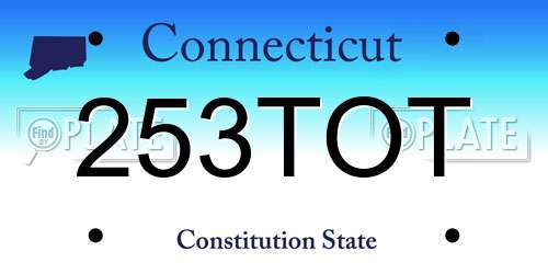 253TOT Connecticut License Plate