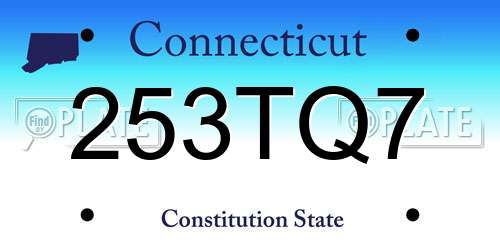 253TQ7 Connecticut License Plate