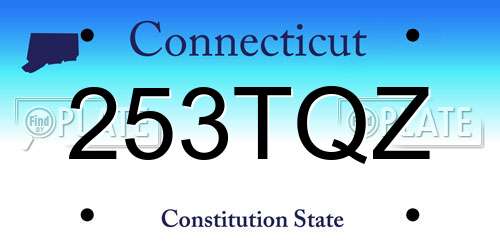 253TQZ Connecticut License Plate