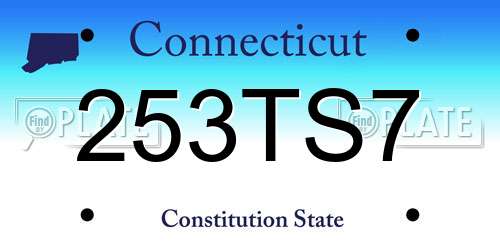 253TS7 Connecticut License Plate