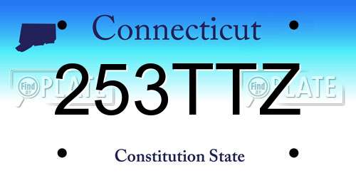 253TTZ Connecticut License Plate
